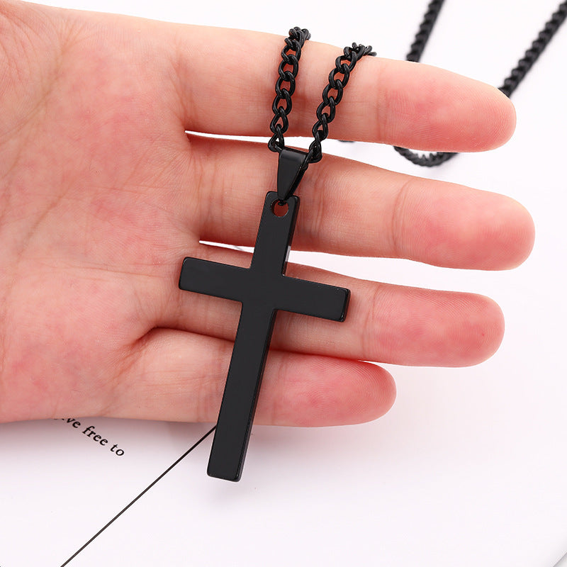 Collier pour hommes à étagère croisée en acier inoxydable