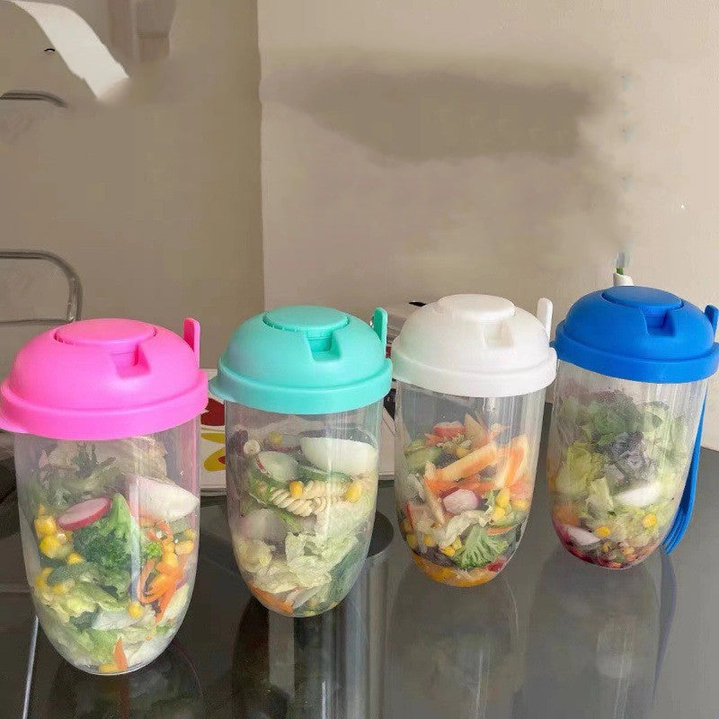 La tasse à salade de style Ins avec fourchette et couvercle est portable