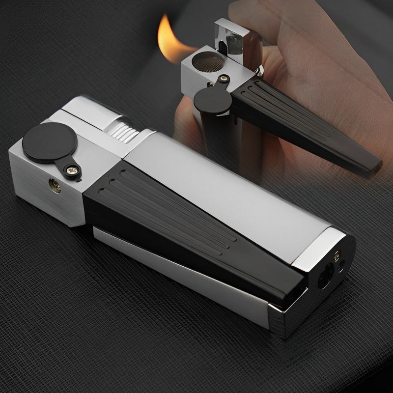 Encendedor Briquet à pipe créatif pliable en métal, combinaison de tuyaux, briquet à pipe pliable portable, gadget pour fumer pour hommes