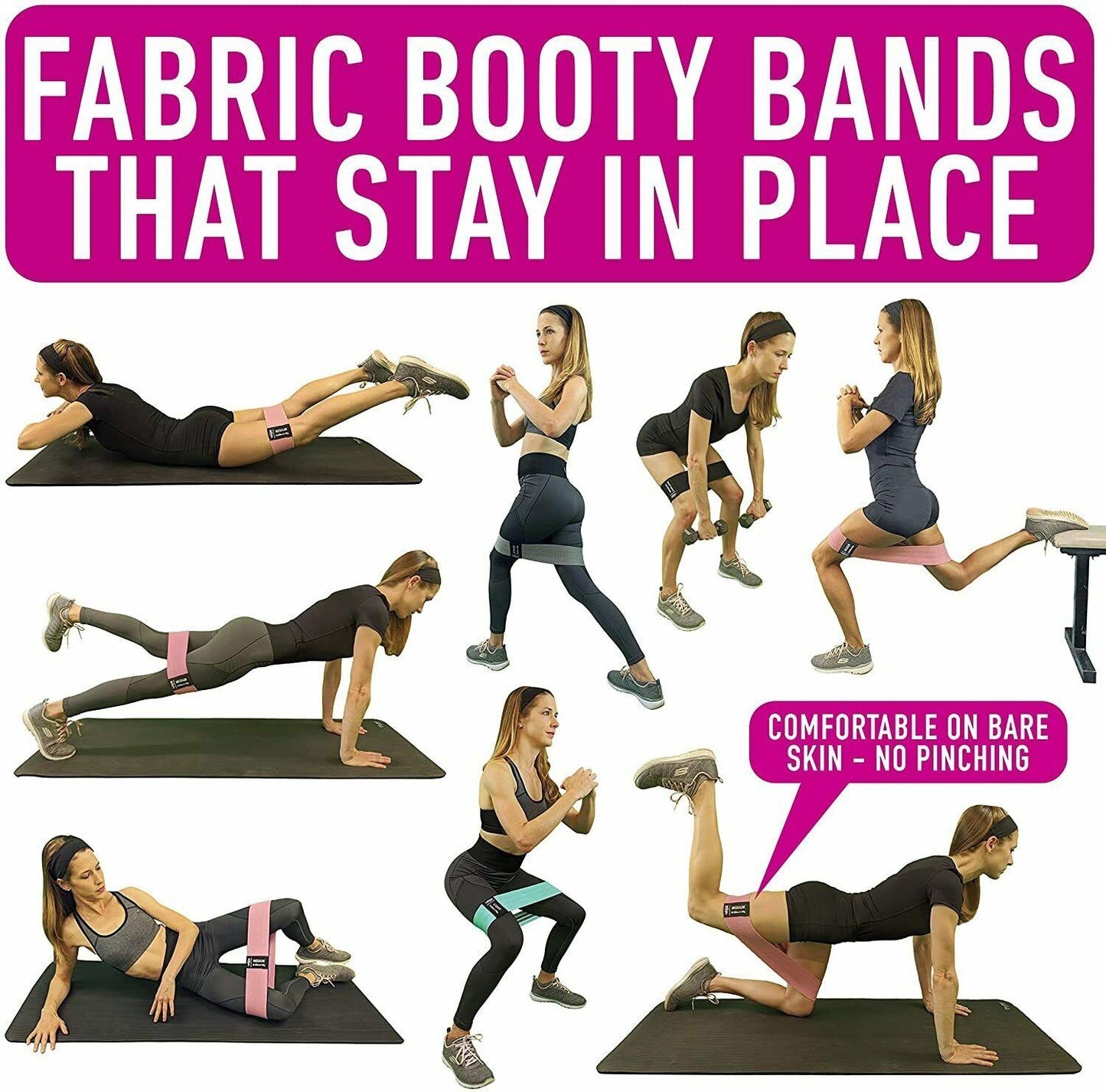 Bandes de résistance d'entraînement, ensemble de boucles, Fitness, Yoga, jambes et fesses, bande d'exercice