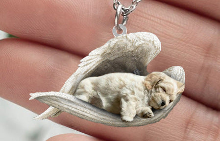 New Unique Dogs And Cats Sleeping Angel Pendant Car Key Ring