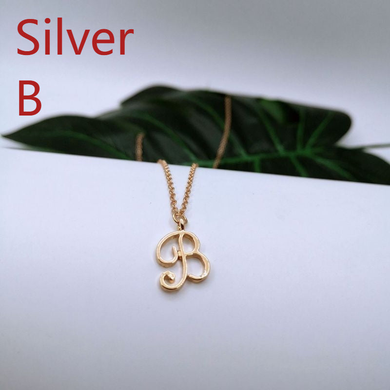 Ornament 26 Letter Necklace Simple Fashion Character Capital English Pendant Special-interest Design Clavicle Chain