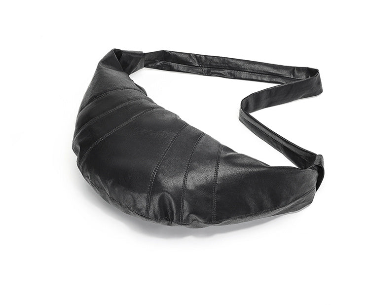 Sac de Dumpling sac de poitrine incliné en cuir pour homme