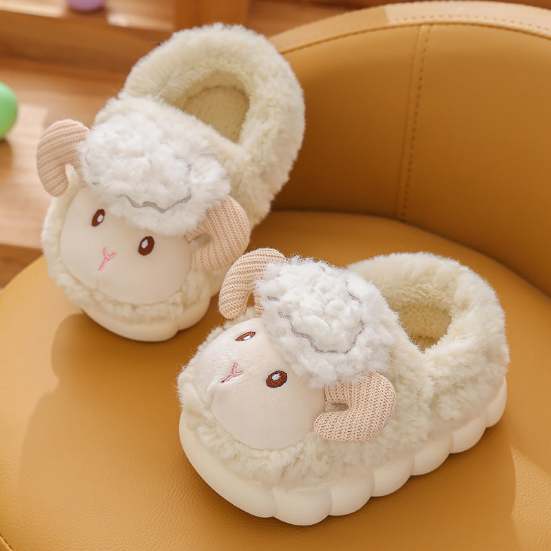 Pantoufles en coton pour enfants, pantoufles moelleuses d'intérieur de dessin animé mignon
