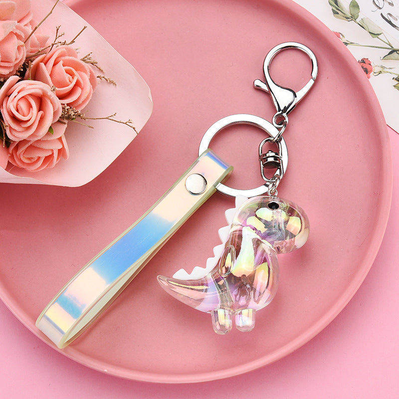 Acrylic Pendant Electroplated Dinosaur Keychain
