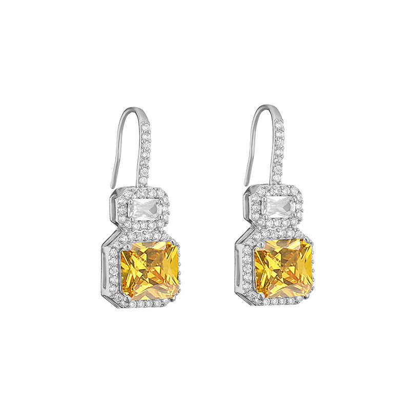 Boucles d'oreilles en Zircon carré géométrique avec Micro incrustation de mode pour femmes