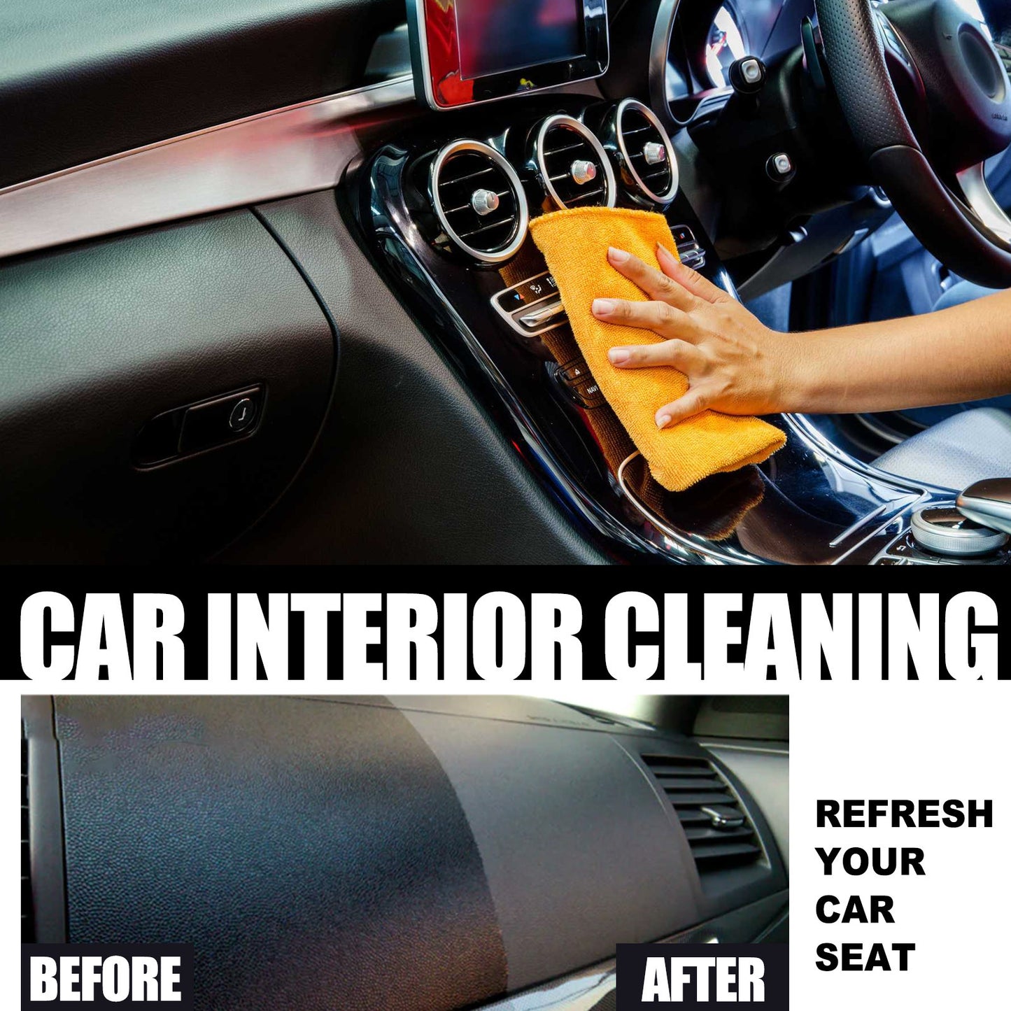 Nettoyant pour rénovation intérieure de voiture, cuir de voiture, plastique, tableau de bord, décontamination, Agent d'entretien