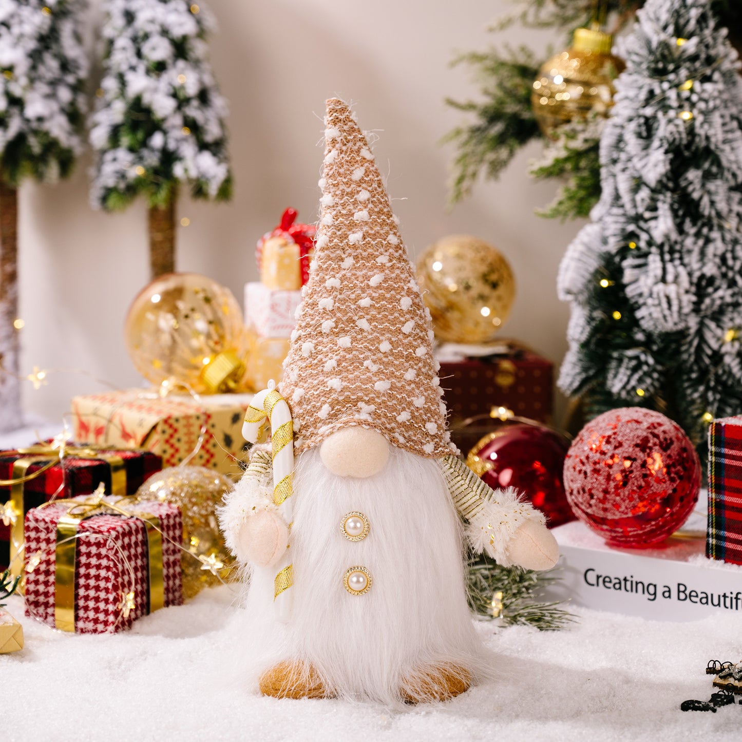 Poupée décorative sans visage en tissu de noël, ornement, décorations de noël