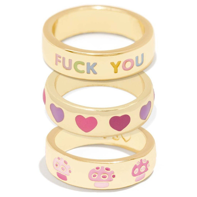 Bague en titane et acier, style européen et américain, phrase anglaise, élément de fleur Howdy, vous êtes parfait