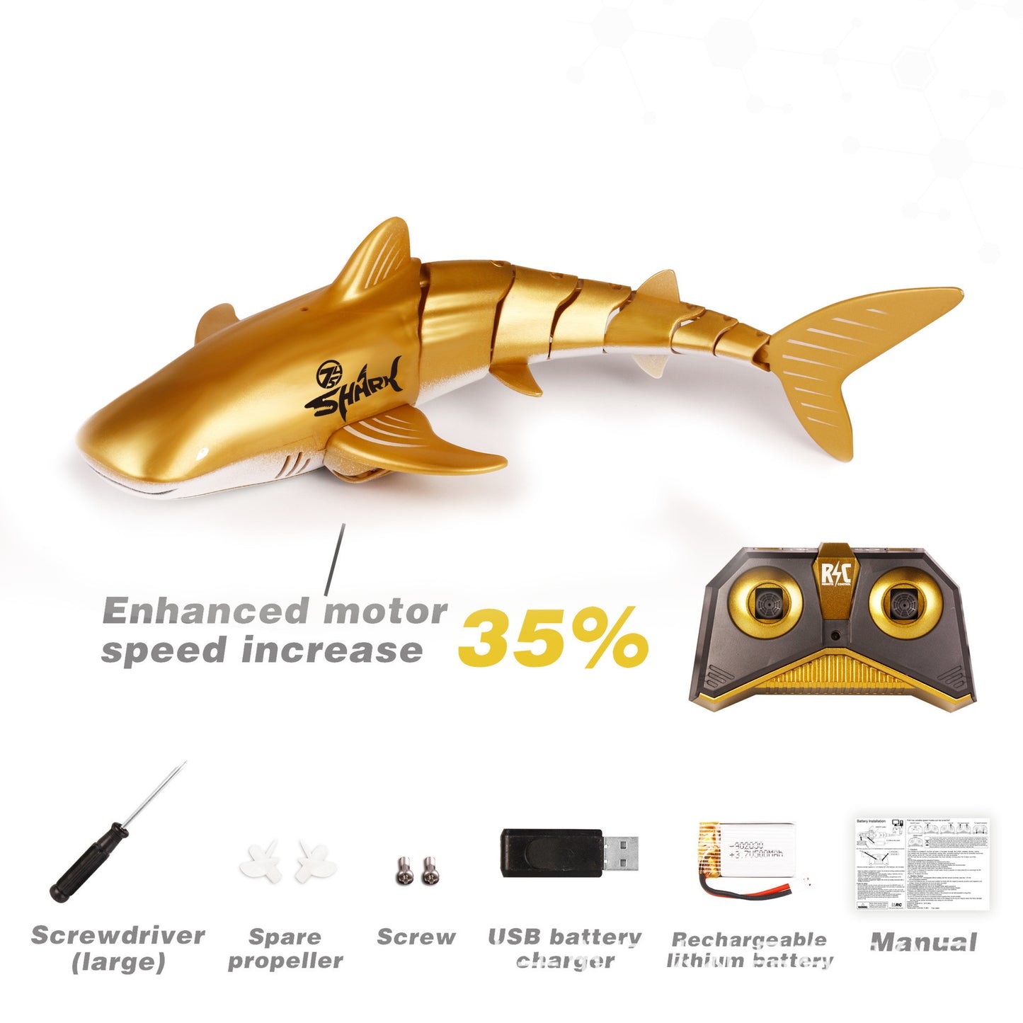 Requin télécommandé 2.4G, poisson télécommandé, jouets pour enfants, jouets d'eau d'été