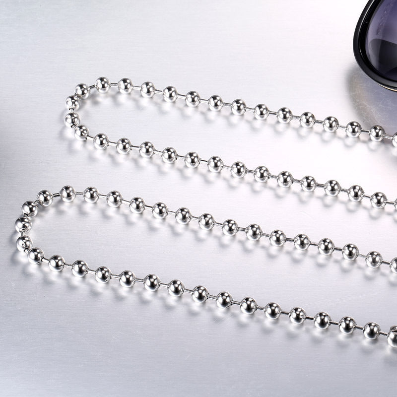 Chaîne de perles en acier titane, collier tête de loup Viking