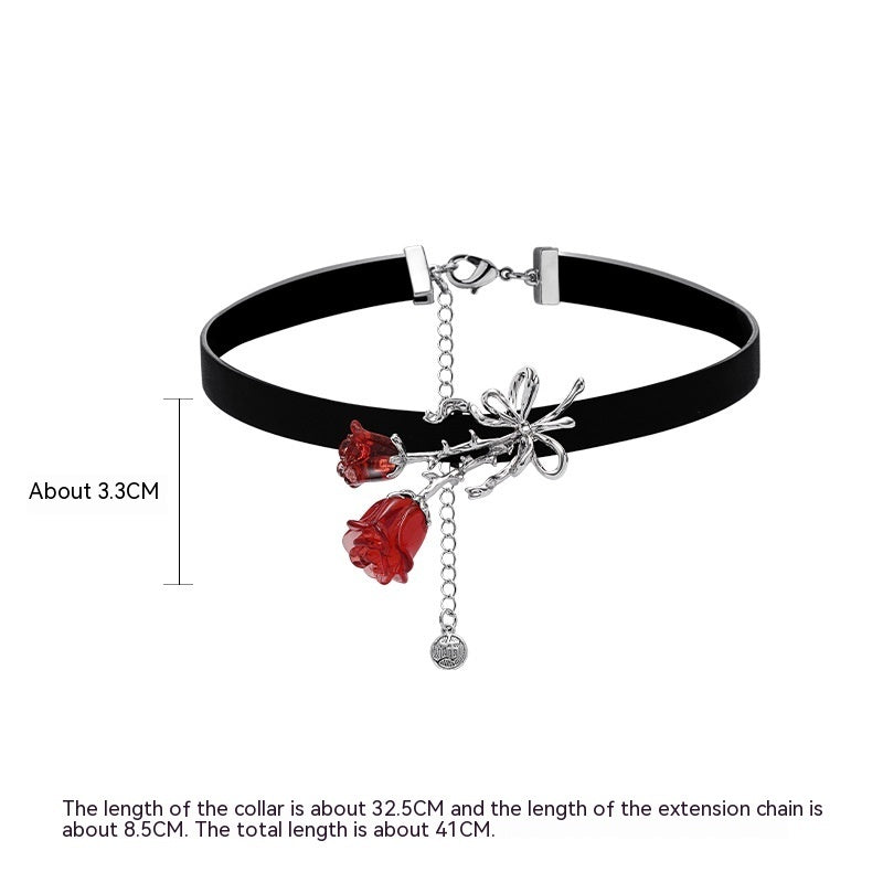 Red Rose Bow Earrings For Women