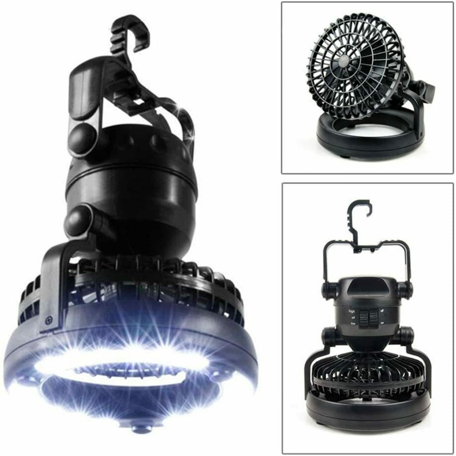 Lanterne de camping, ventilateur de lumière de tente de camping portable 2 en 1 pour les activités de plein air