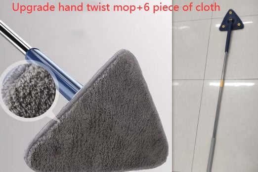 Vadrouille triangulaire extensible à 360 degrés, vadrouille de nettoyage réglable et rotative à 360 Cm pour baignoire, carrelage, sol, mur, vadrouille de nettoyage en profondeur
