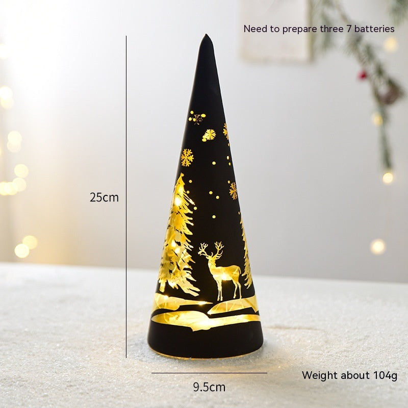 Décoration de bureau en verre lumineux de Noël