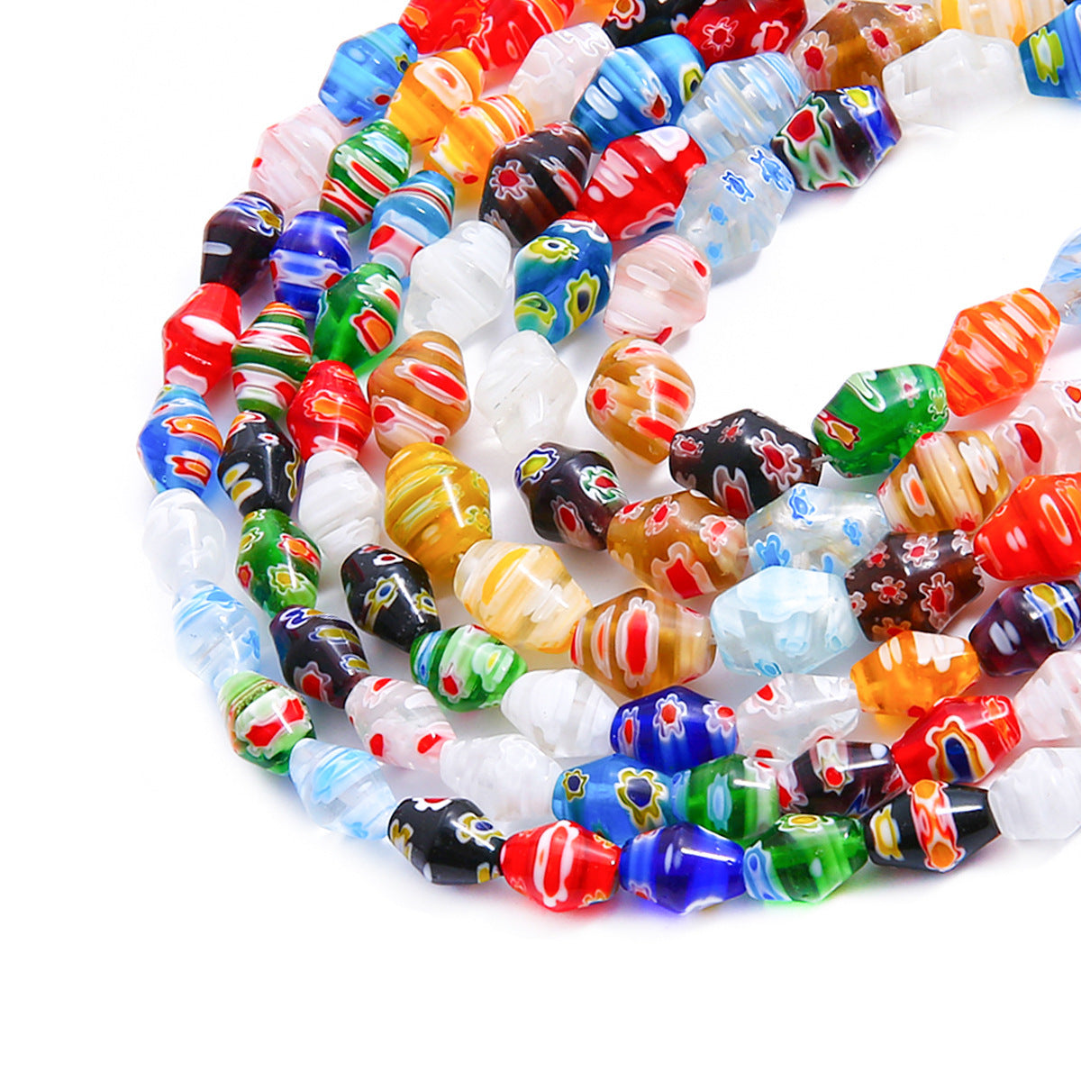 Colored Flower Colored Glaze Scattered Beads