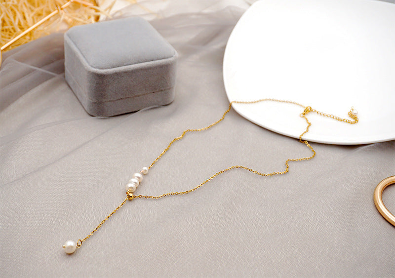 Women's Fresh Water Pearl Grace Clavicle Chain