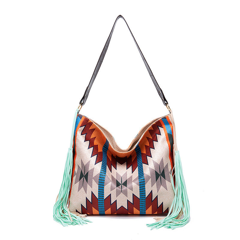 Sac rétro en coton et lin pour femmes, Portable