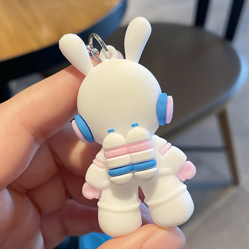 Porte-clés d'astronaute mignon, dessin animé créatif 3D, porte-clés d'astronaute de l'espace, porte-clés arrière de voiture