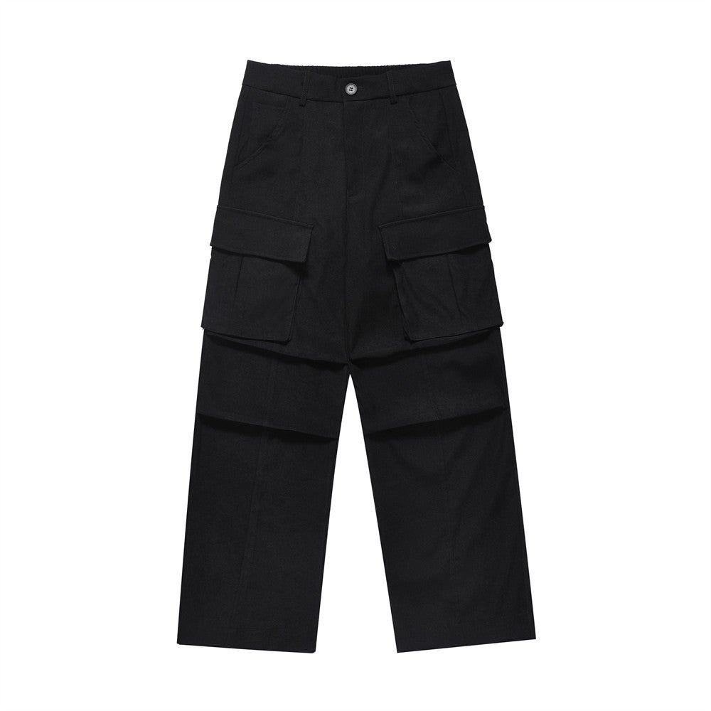American High Street Knee Pleated Tooling Straight-leg Trousers