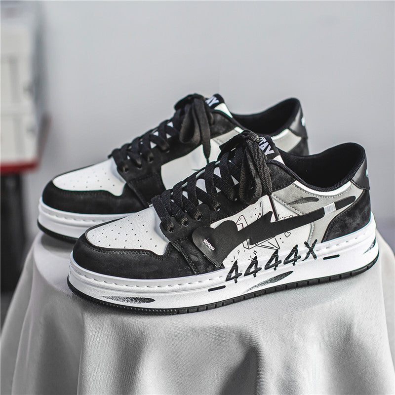 Chaussures de skateboard graffiti en détresse, baskets pour hommes