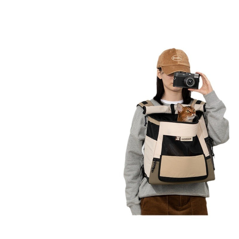 Mochila para mascotas, sombreado y ventilación, estuche de vuelo portátil