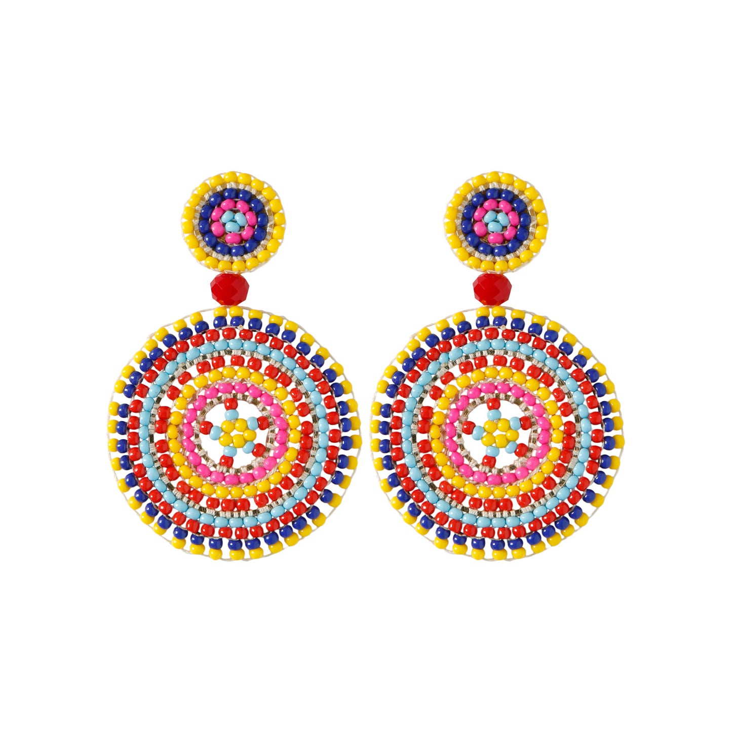 Pendientes de cuentas tejidos a mano, ligeros, de estilo étnico retro