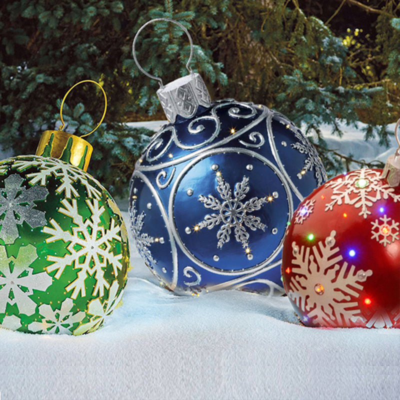 Boules de noël décorations d'arbre de noël, jouets gonflables d'ambiance extérieure pour la maison, boule cadeau de noël