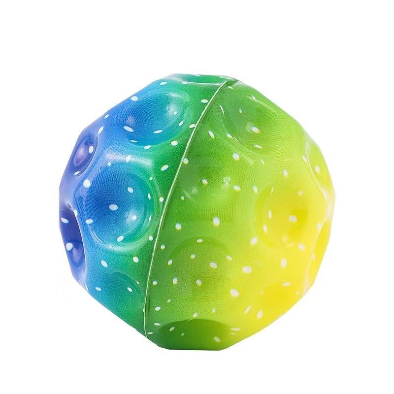 Boule à trous colorée, balle souple et rebondissante, Anti-chute, en forme de lune, poreuse, jouets d'intérieur pour enfants, balle élastique de conception ergonomique