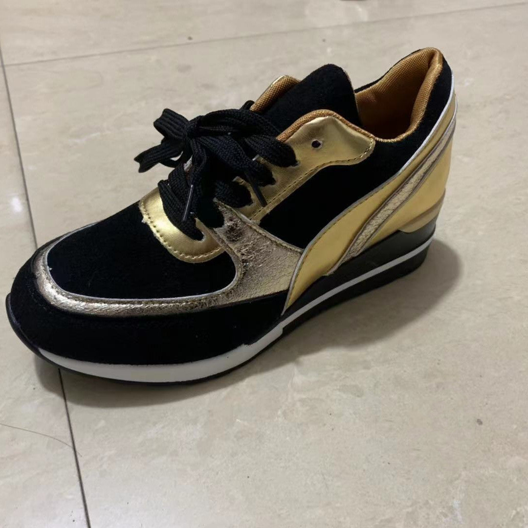 Baskets décontractées plates à paillettes et plateforme pour femmes