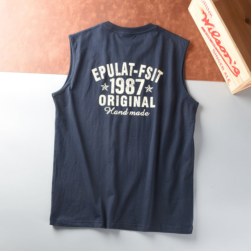 Men's Outdoor Sports And Casual-letter Cotton Vest