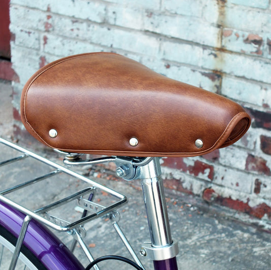 Cojín de cuero PU para asiento de bicicleta retro