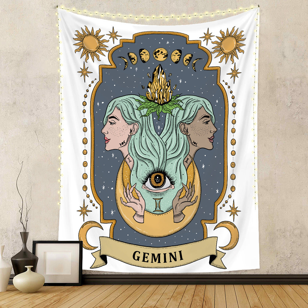 Tapisserie à douze constellations, tapisserie de crâne, tapisserie de Tarot