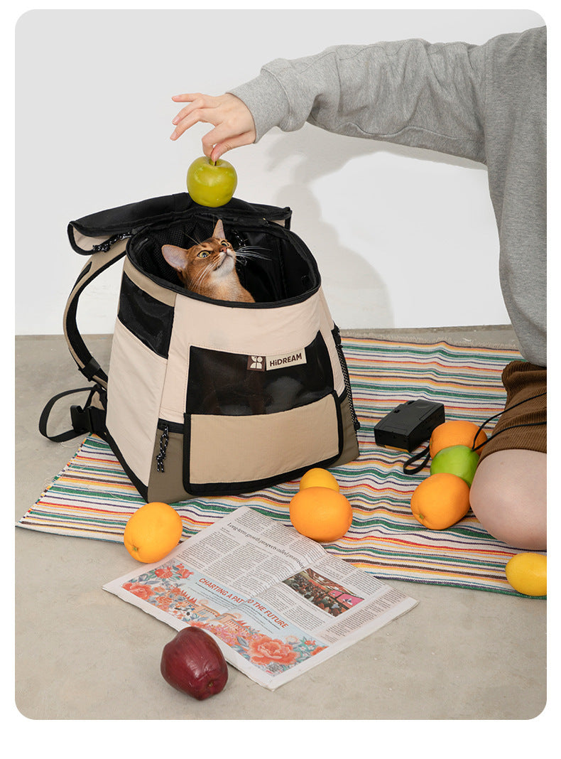 Mochila para mascotas, sombreado y ventilación, estuche de vuelo portátil