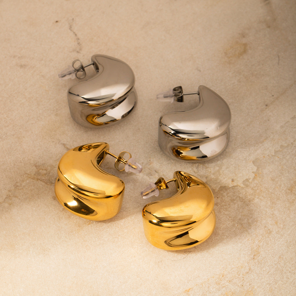 Boucles d'oreilles géométriques en acier inoxydable à niche géométrique