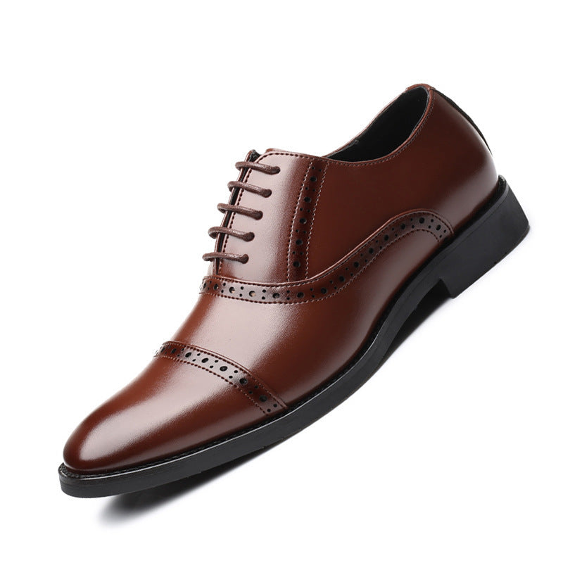 Zapatos de cuero de negocios informales británicos de estilo coreano para hombres