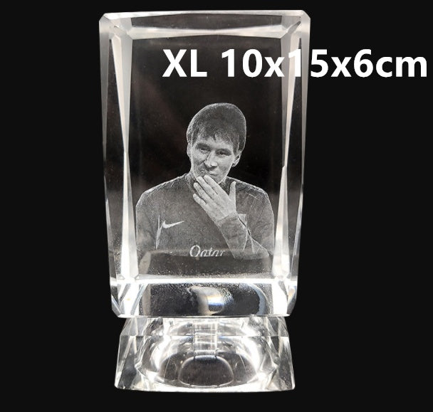 Marco cristalino de la foto del cuadrado del laser 3D con el cubo de cristal de encargo del amor
