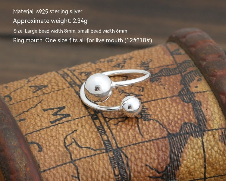 Bague en argent sterling avec petites perles