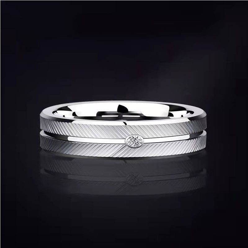 Men's Minimalist And Versatile Platinum Plated Ring