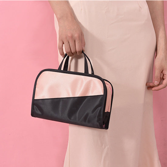 Sac de rangement cosmétique simple de grande capacité assorti aux couleurs