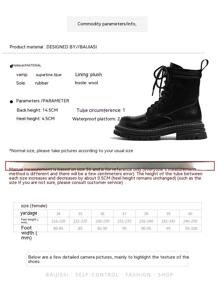 Bottes de Style britannique pour femmes, doublées de polaire, épaisses, grande taille, nouvelle collection