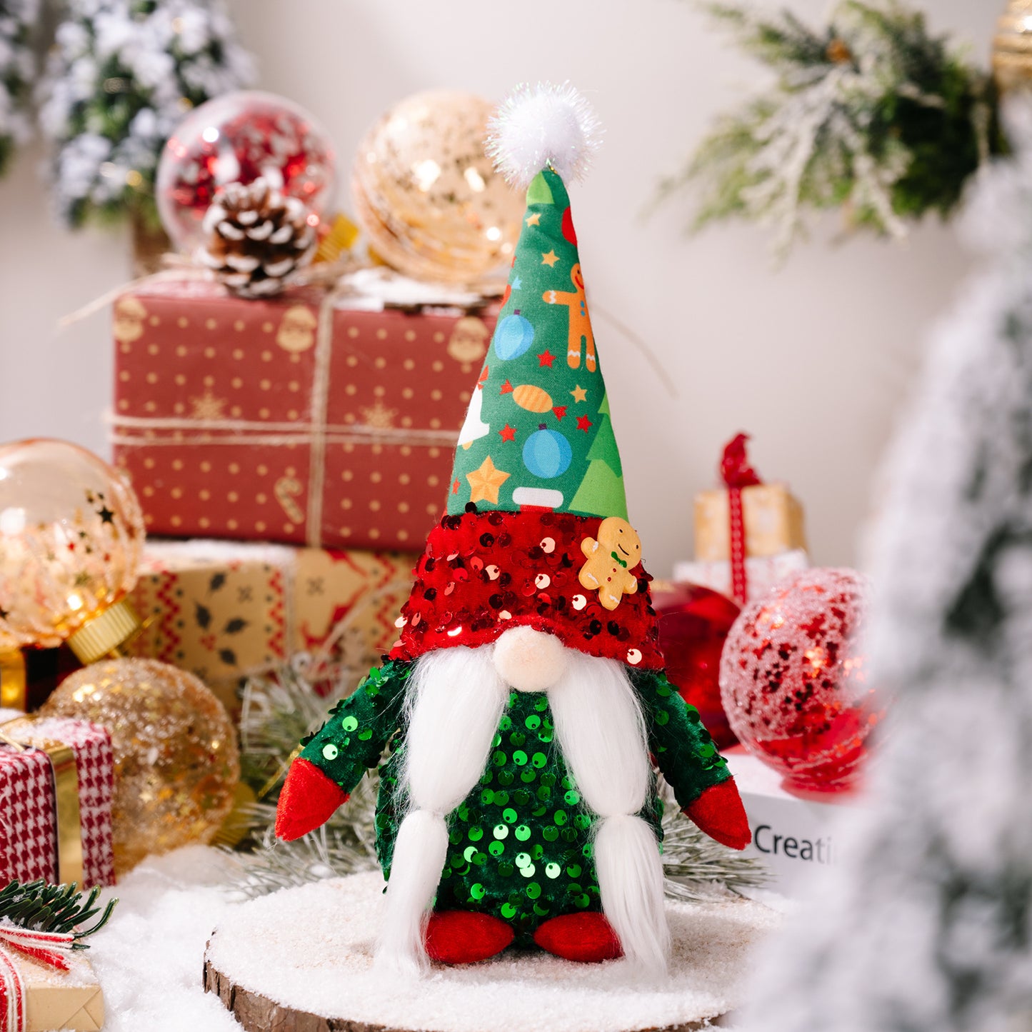 Poupée décorative sans visage en tissu de noël, ornement, décorations de noël