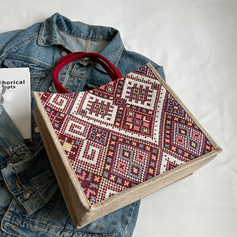 Sac à bandoulière de Style ethnique, fourre-tout de grande capacité pour femmes, sac de shopping à la mode pour étudiants