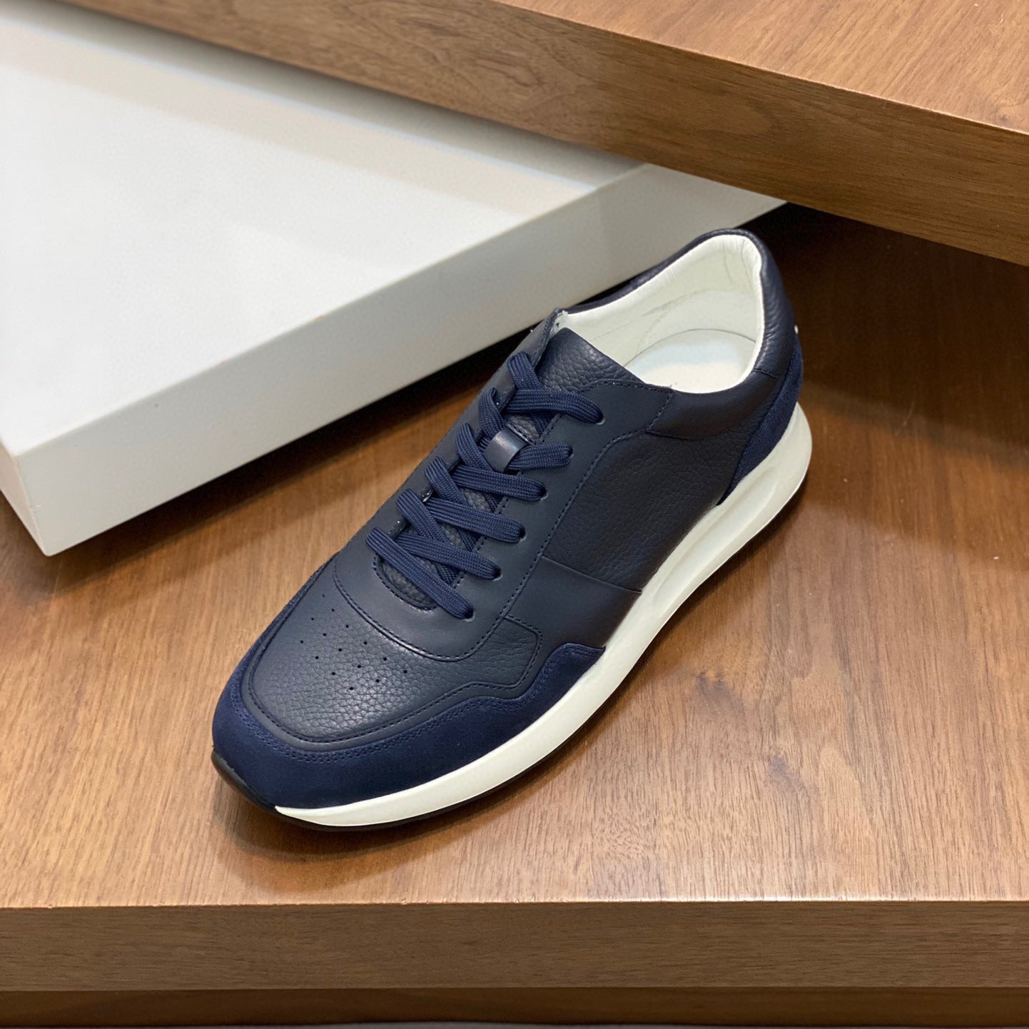 Zapatos de cuero informales de negocios con cordones de cuero