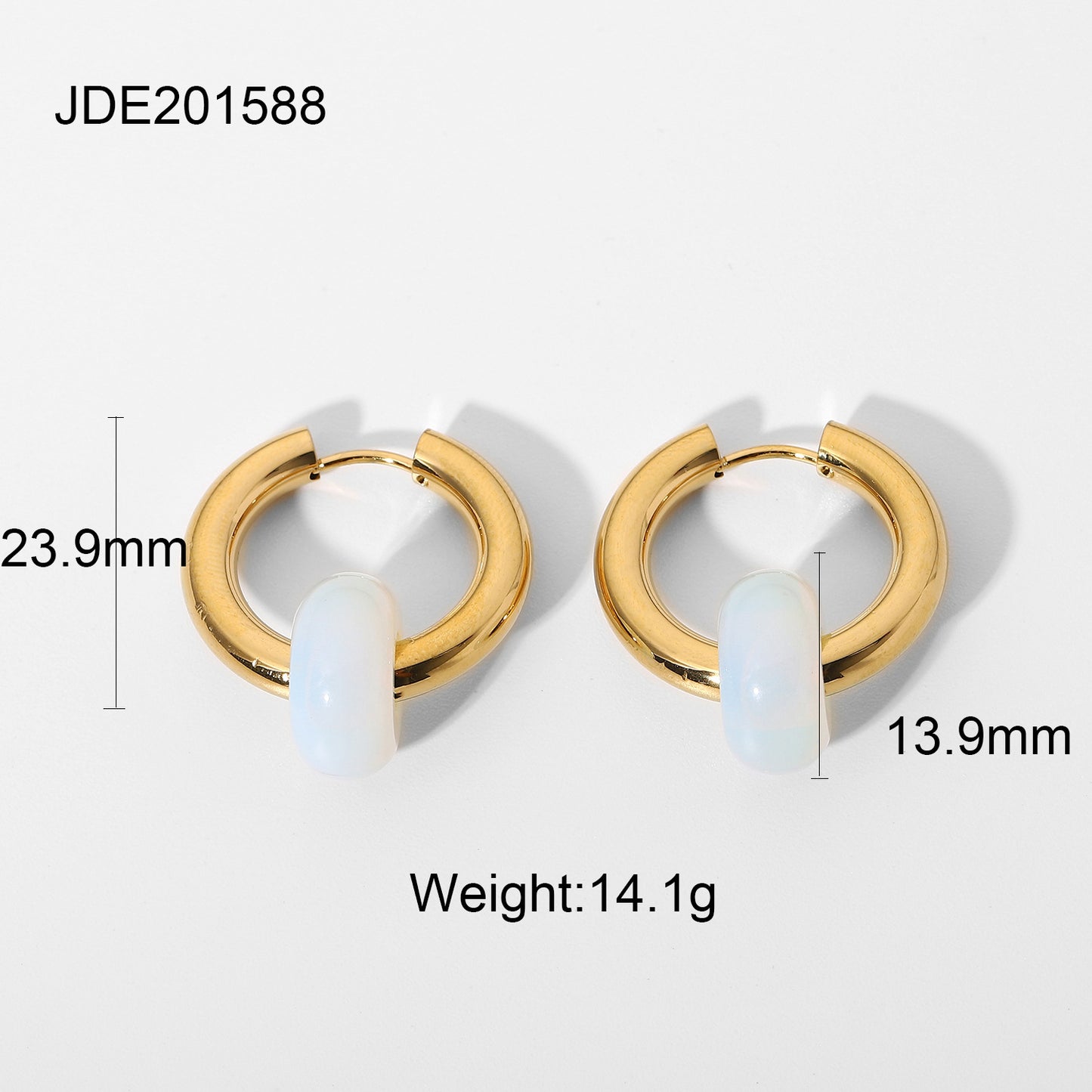Boucles d'oreilles portées par des célébrités en ligne en acier inoxydable plaqué or 18 carats pour dame