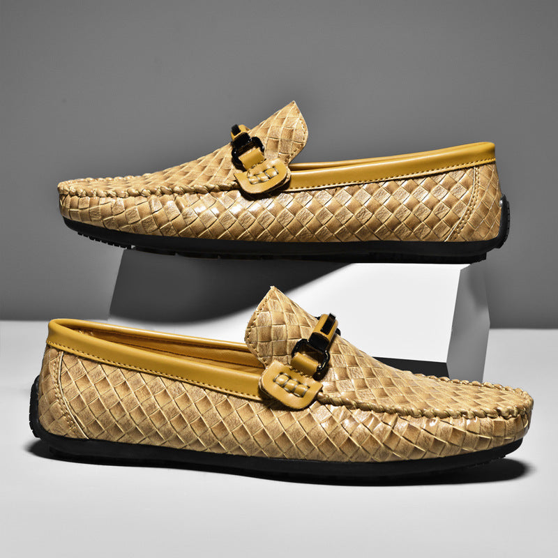 Chaussures en cuir décontractées à enfiler pour l'été, grande taille