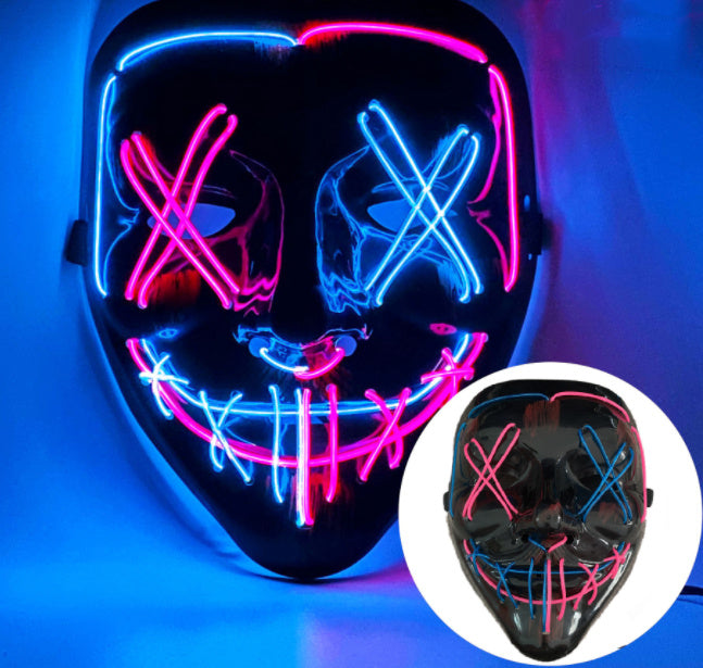 Black V Halloween Horror Glowing Mask