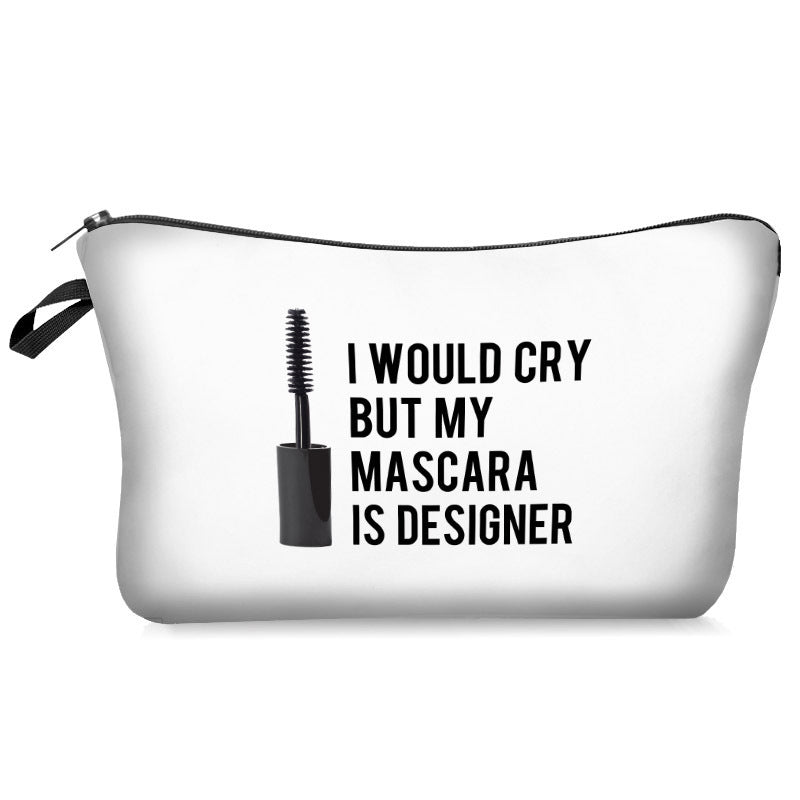 Sac de rangement de sac de maquillage avec lettres de cils de brosse de Mascara d'impression numérique