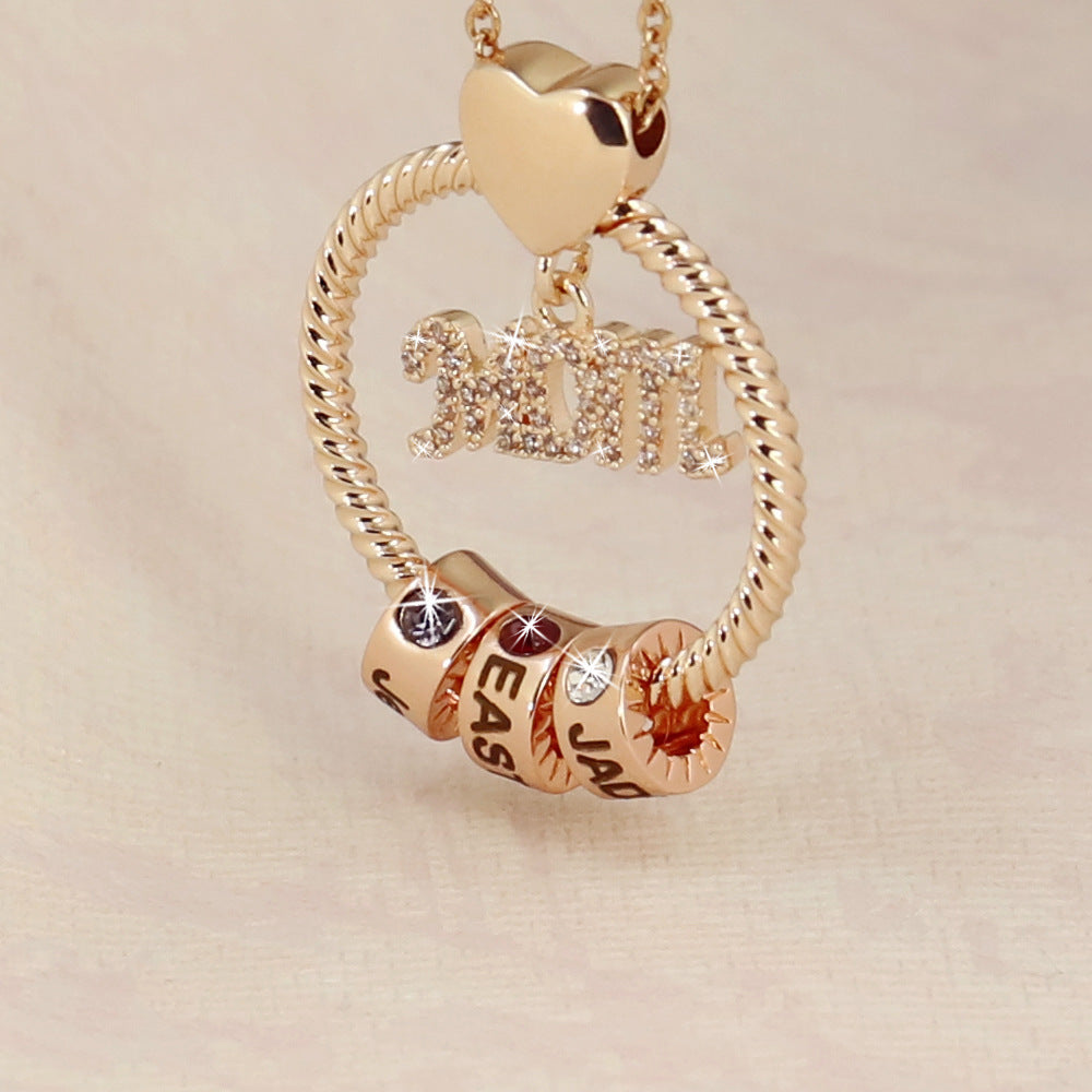 Collier en pierre de 12e anniversaire avec diamant gravé pour femme