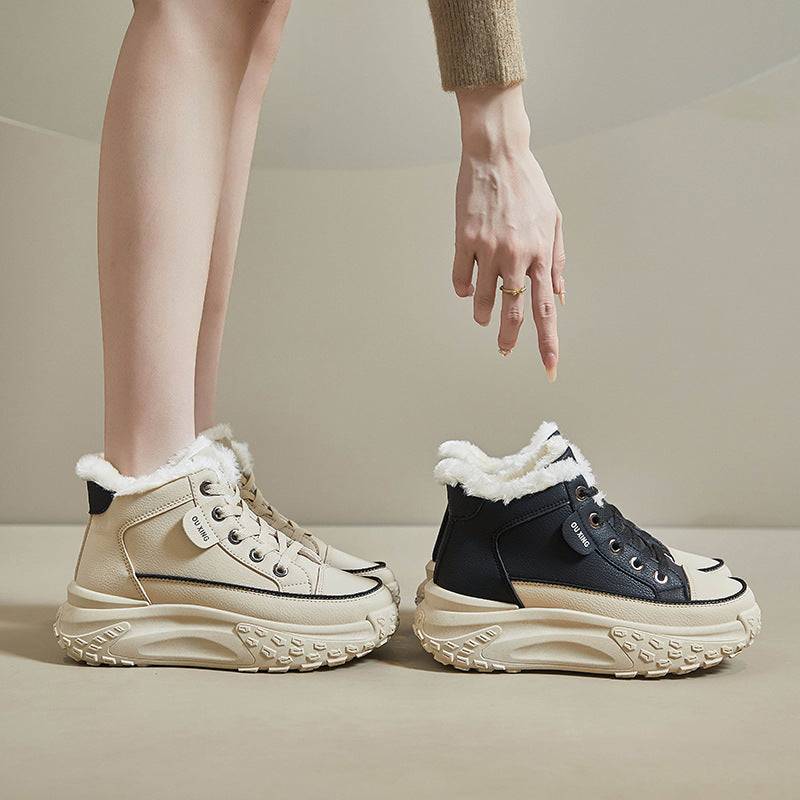 Chaussures montantes avec chaussures de planche en velours